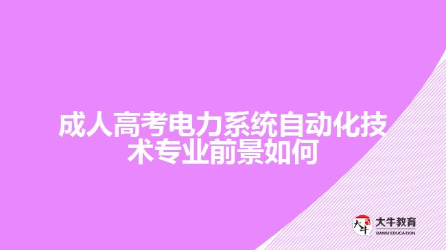 FB体育 FB体育平台成人高考电力系统自动化技术专业前景如何(图1)